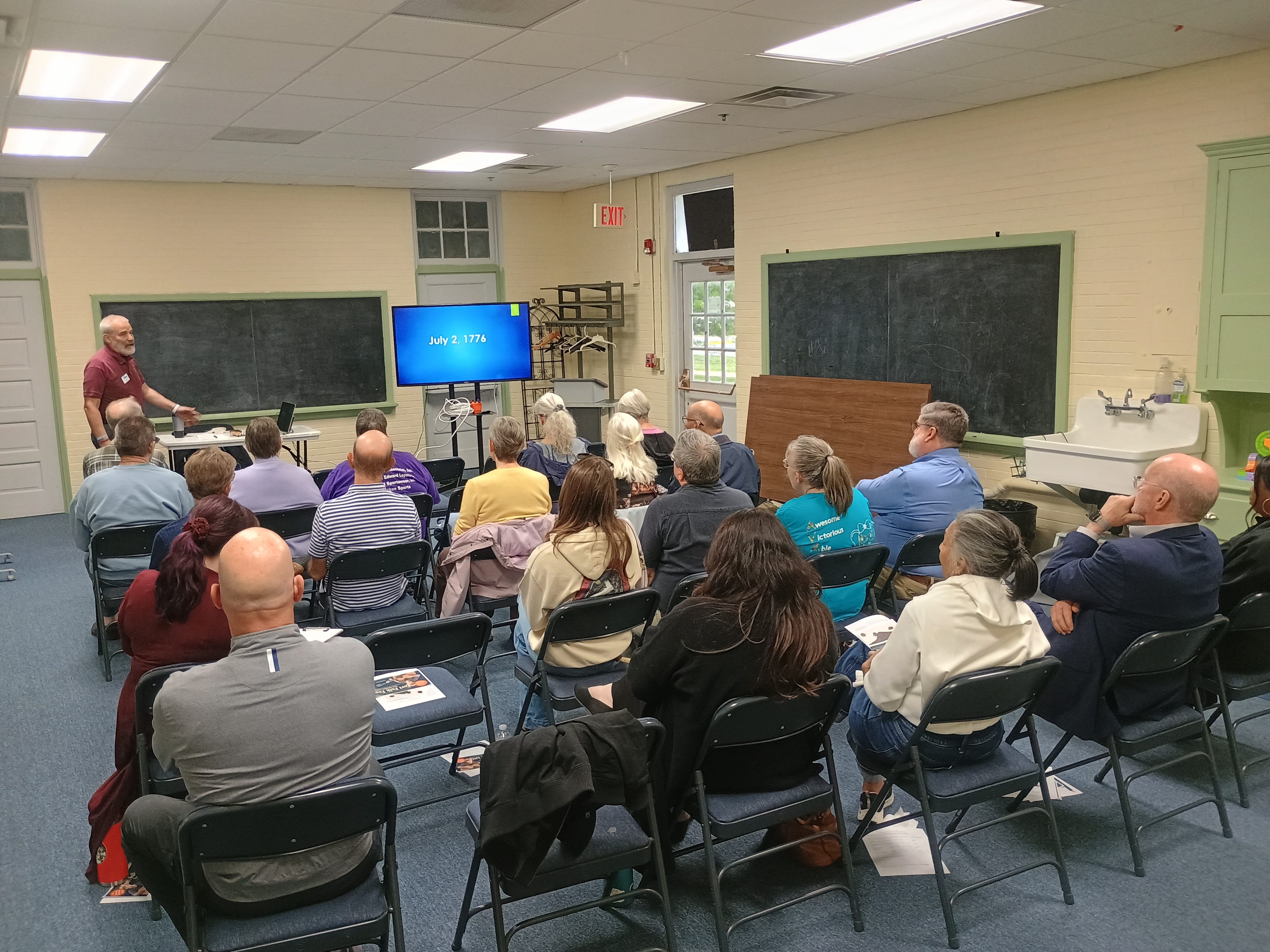 Audience attending a Friends of Fort DuPont Delaware in Conversation Speaker Series event about Delaware’s signers and slavery at the Delaware City Library.